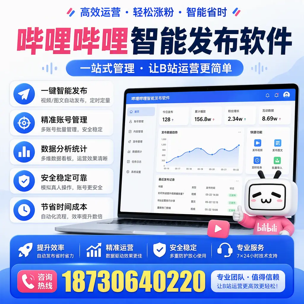 哔哩哔哩智能发布软件的最新功能:在 潮州 助力内容传播